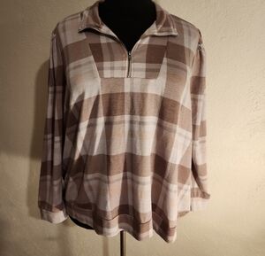 Fred David Plaid Long Sleeve Top 3X